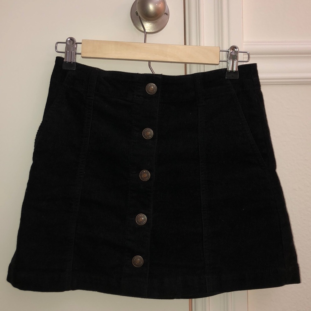 Forever 21 Black Corduroy Denim Miniskirt
